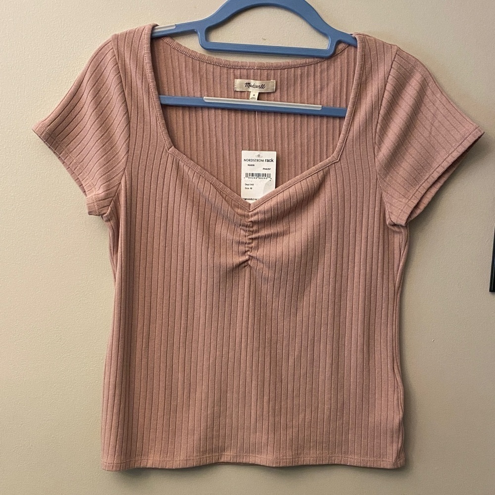 Madewell Ribbed Pink Blouse 🆕